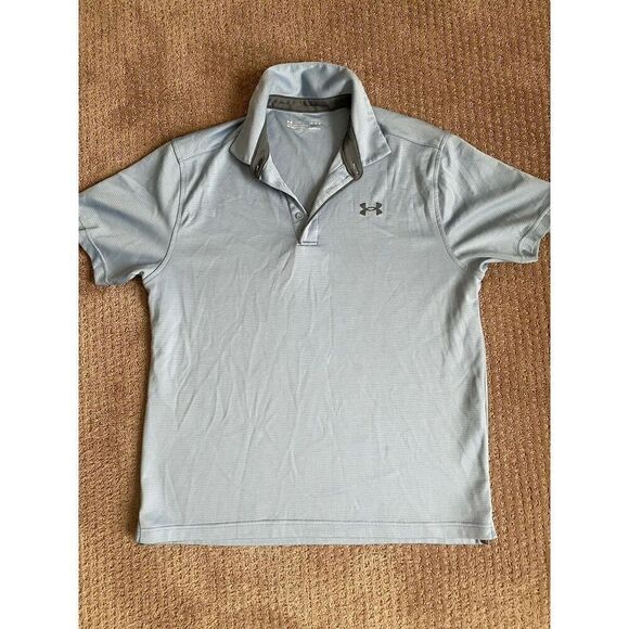 Under Armour Heatgear Polo Performance Golf Shirt Men’s Size Large Blue / Gray - Picture 1 of 7